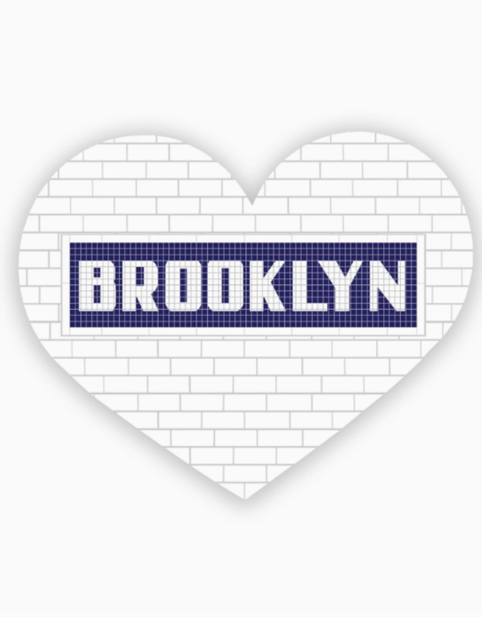 xou Sticker - Subway Tile Brooklyn Heart