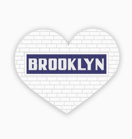 xou Sticker - Subway Tile Brooklyn Heart