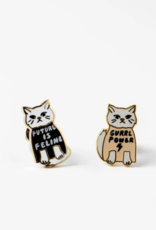 Yellow Owl Workshop Earrings - Stud: YOW Grrl Power Feline