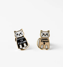 Yellow Owl Workshop Earrings - Stud: YOW Grrl Power Feline