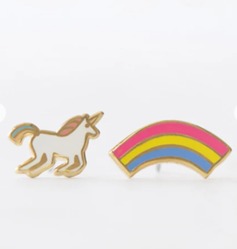 Yellow Owl Workshop Earrings - Stud: YOW Unicorn and Rainbow