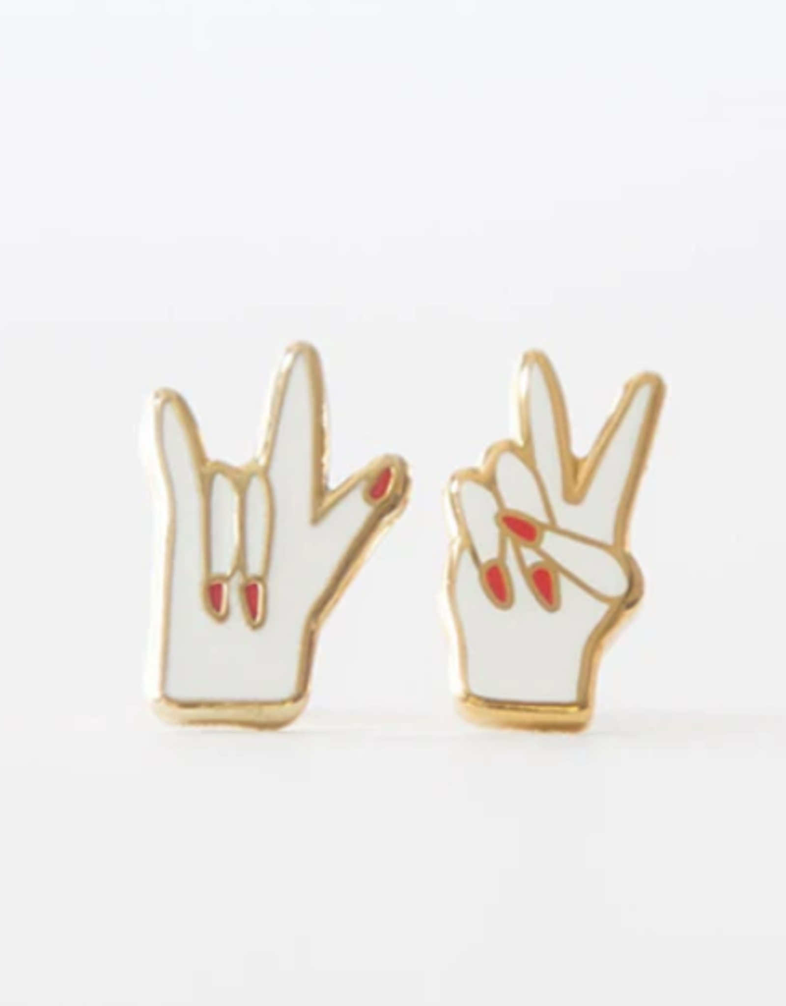 Yellow Owl Workshop Earrings - Stud: YOW Peace and Love