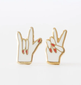 Yellow Owl Workshop Earrings - Stud: YOW Peace and Love