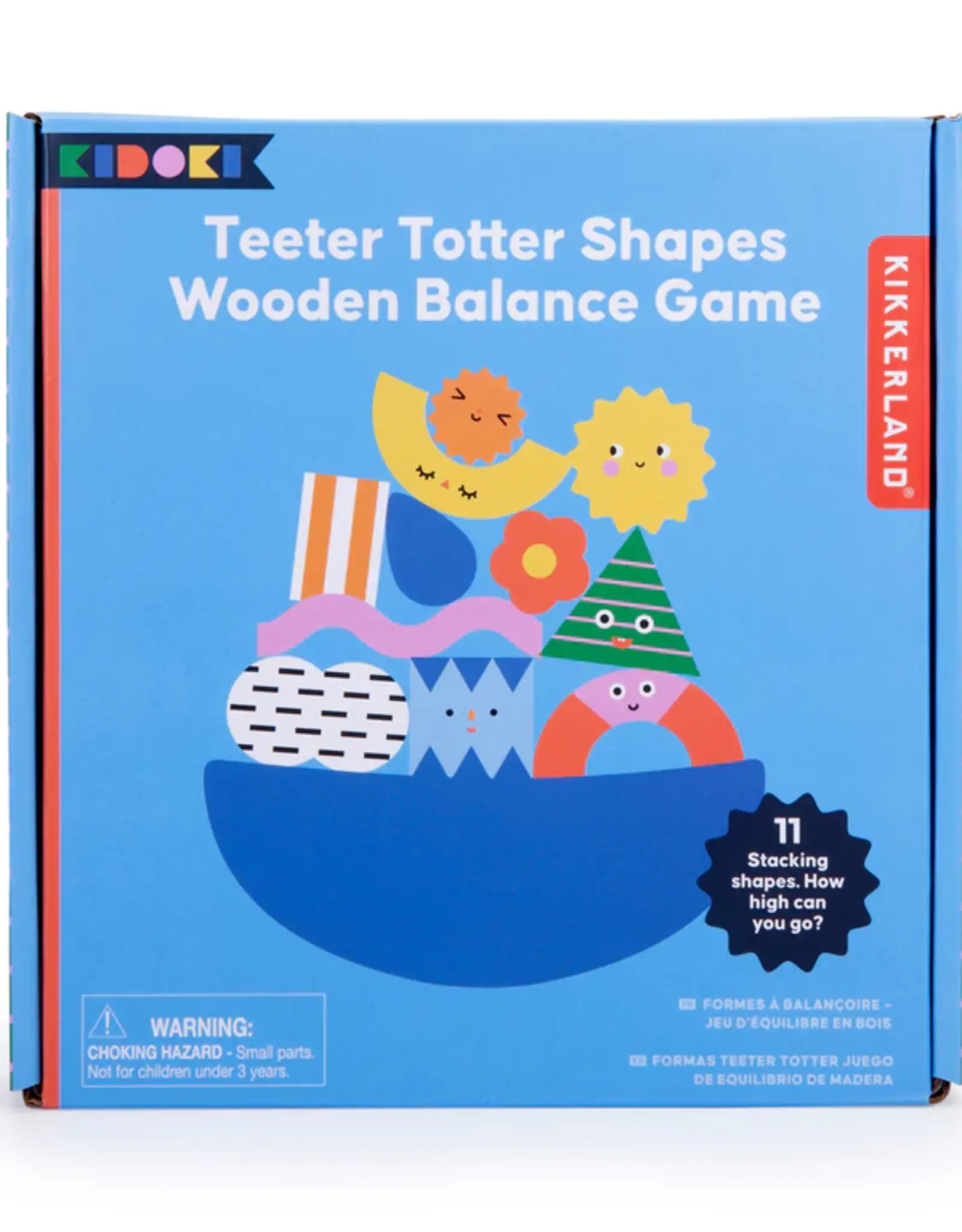 Kikkerland Teeter Totter Shapes Wooden Balance Game