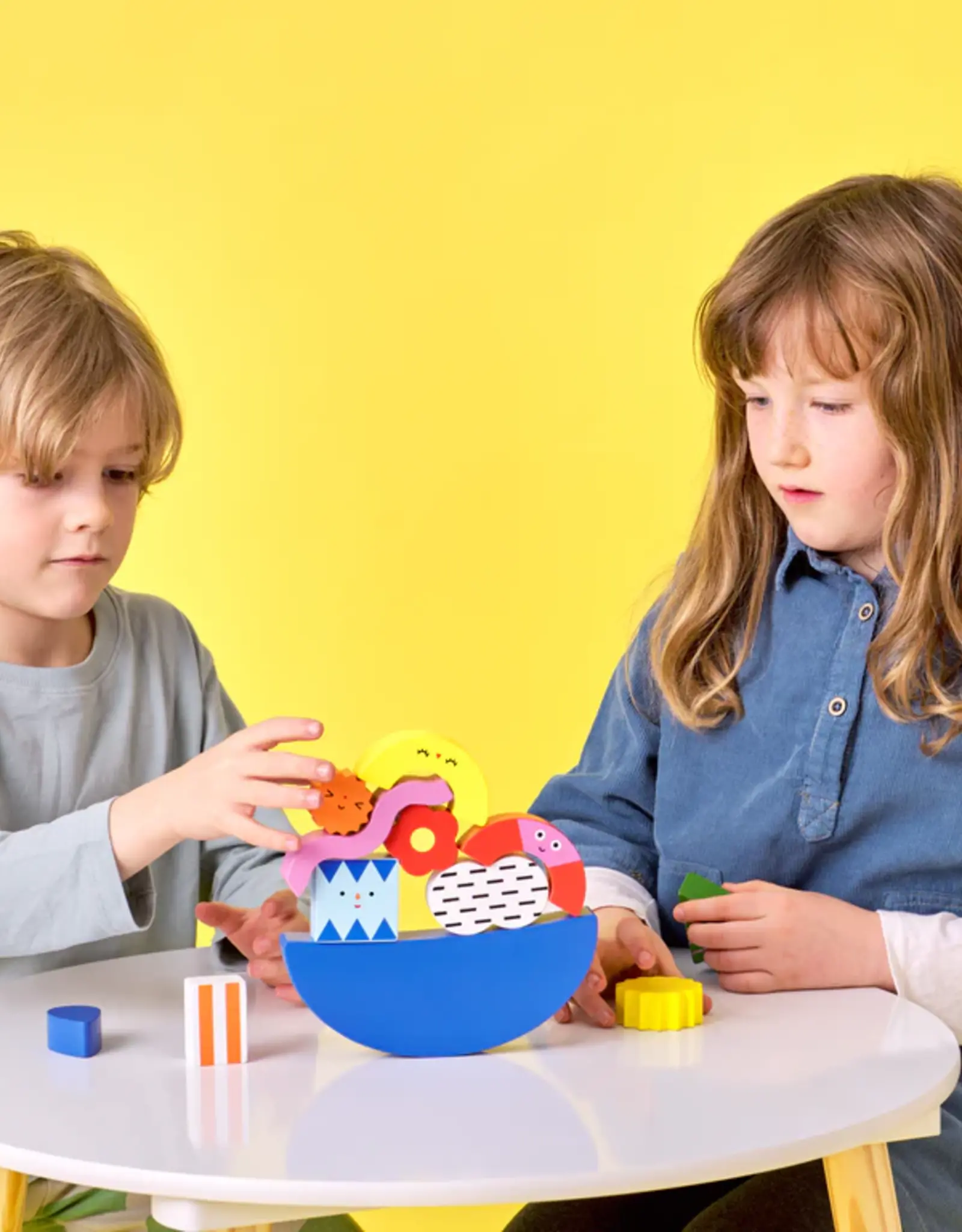 Kikkerland Teeter Totter Shapes Wooden Balance Game