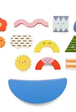 Kikkerland Teeter Totter Shapes Wooden Balance Game