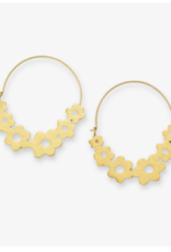 Ink + Alloy Earrings - Hoop: Maeve Brass Floral Wrapped