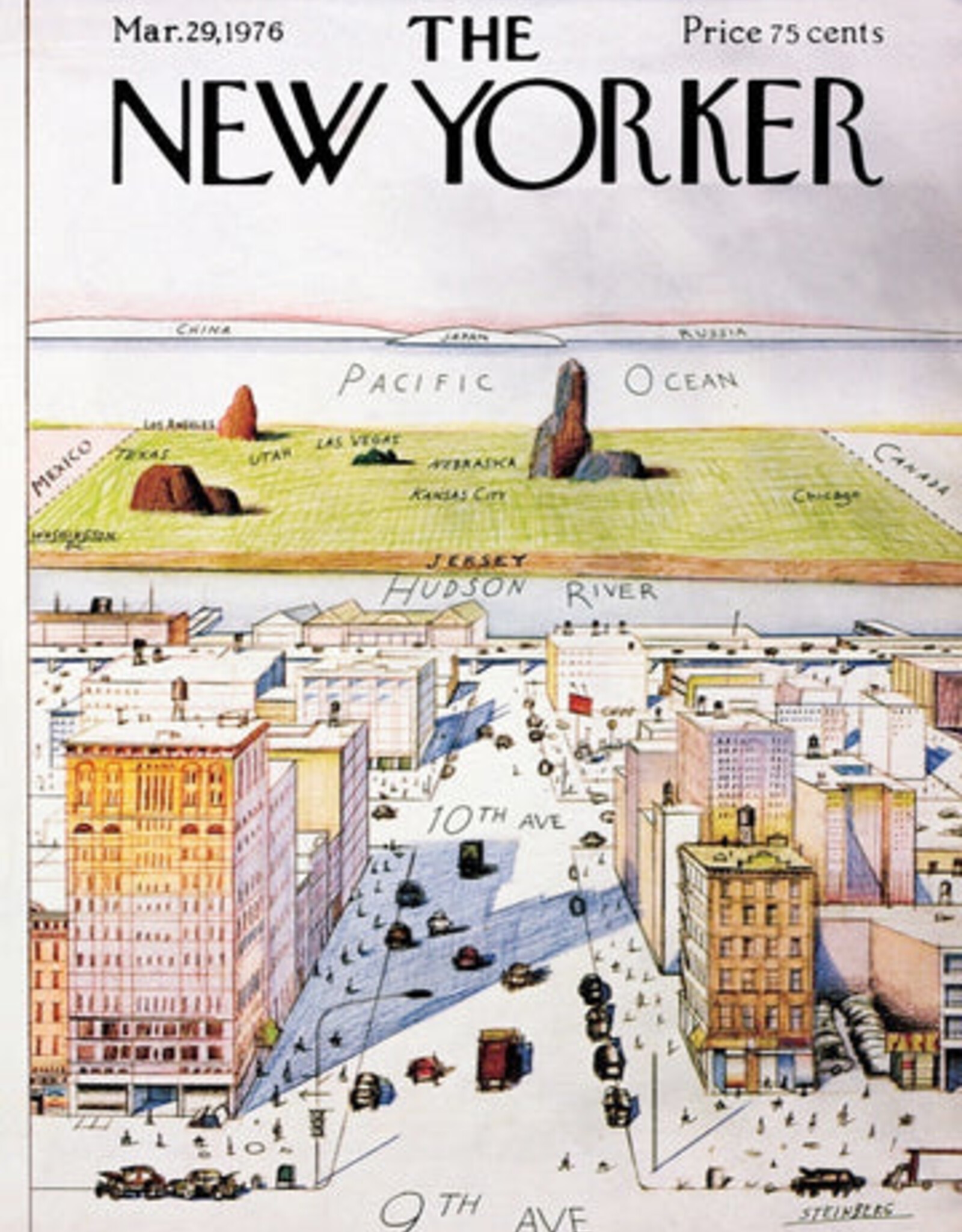 New York Puzzle Company Puzzle -  New Yorker View of the World (1,000 pc)