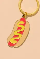 And Here We Are Keychain - Enamel Hot dog