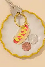 And Here We Are Keychain - Enamel Hot dog