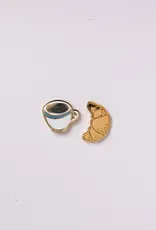 Yellow Owl Workshop Earrings - Stud: YOW Croissant & Coffee
