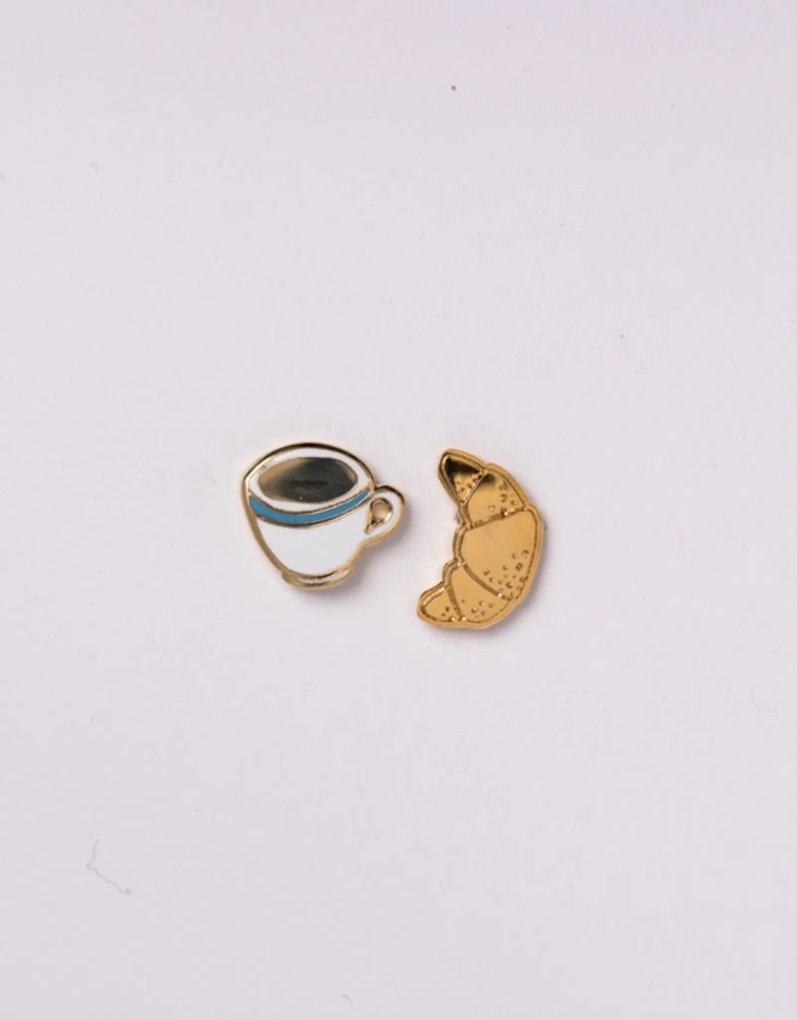 Yellow Owl Workshop Earrings - Stud: YOW Croissant & Coffee