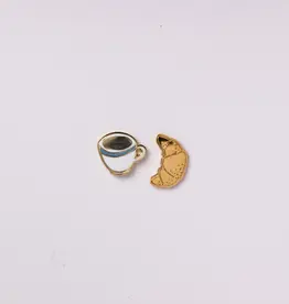 Yellow Owl Workshop Earrings - Stud: YOW Croissant & Coffee