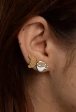 Yellow Owl Workshop Earrings - Stud: YOW Croissant & Coffee