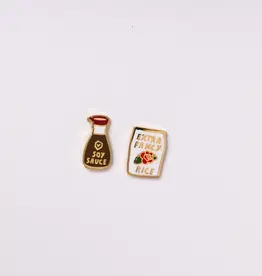 Yellow Owl Workshop Earrings - Stud: YOW Rice & Soy Sauce