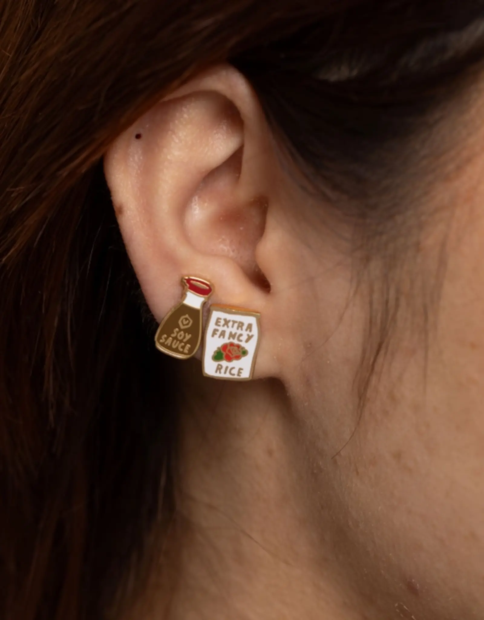Yellow Owl Workshop Earrings - Stud: YOW Rice & Soy Sauce
