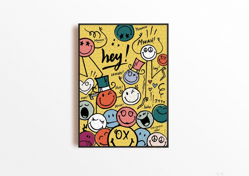 Puzzle - 1000pc: Space Hehehe Smiley x Andre - Awesome Brooklyn