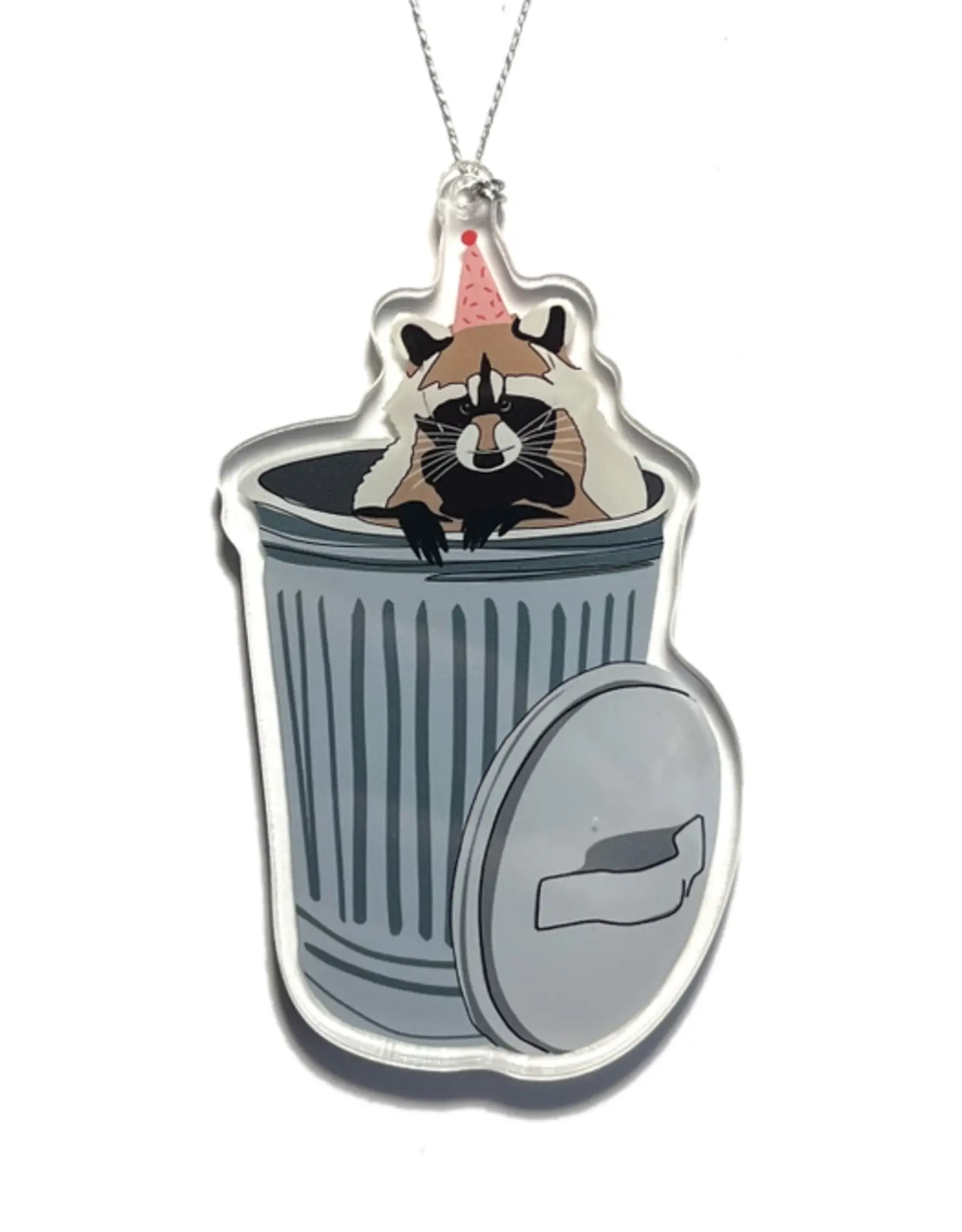 Drawn Goods Ornament - Raccoon Trash Can Party Hat