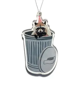 Drawn Goods Ornament - Raccoon Trash Can Party Hat