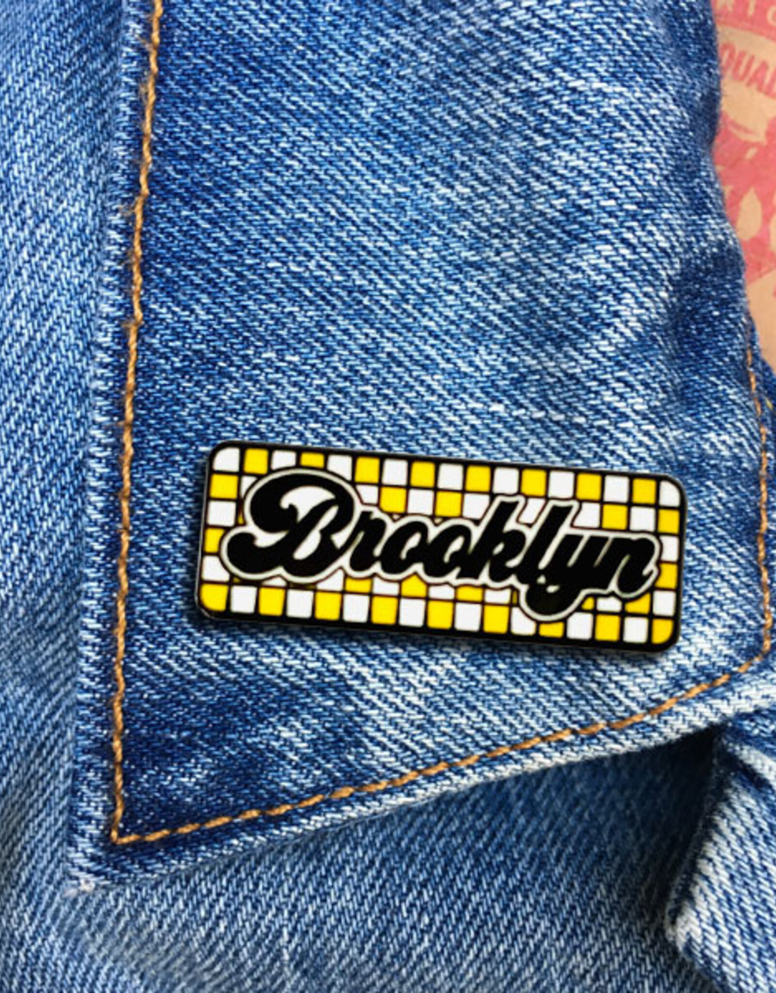 The Found Enamel Pin - Brooklyn Checkered