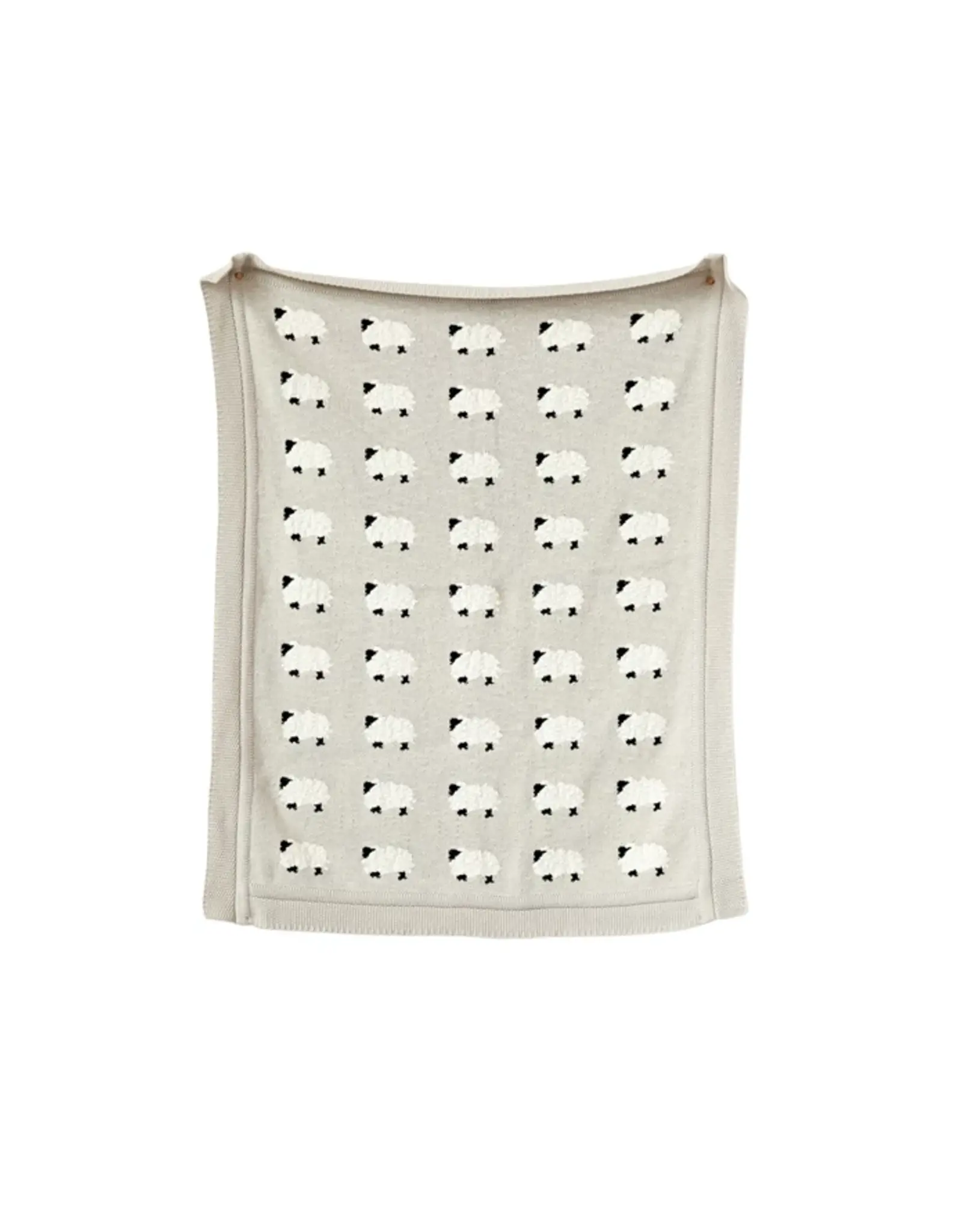 Creative Co-Op Baby Blanket - Knit with Sheep