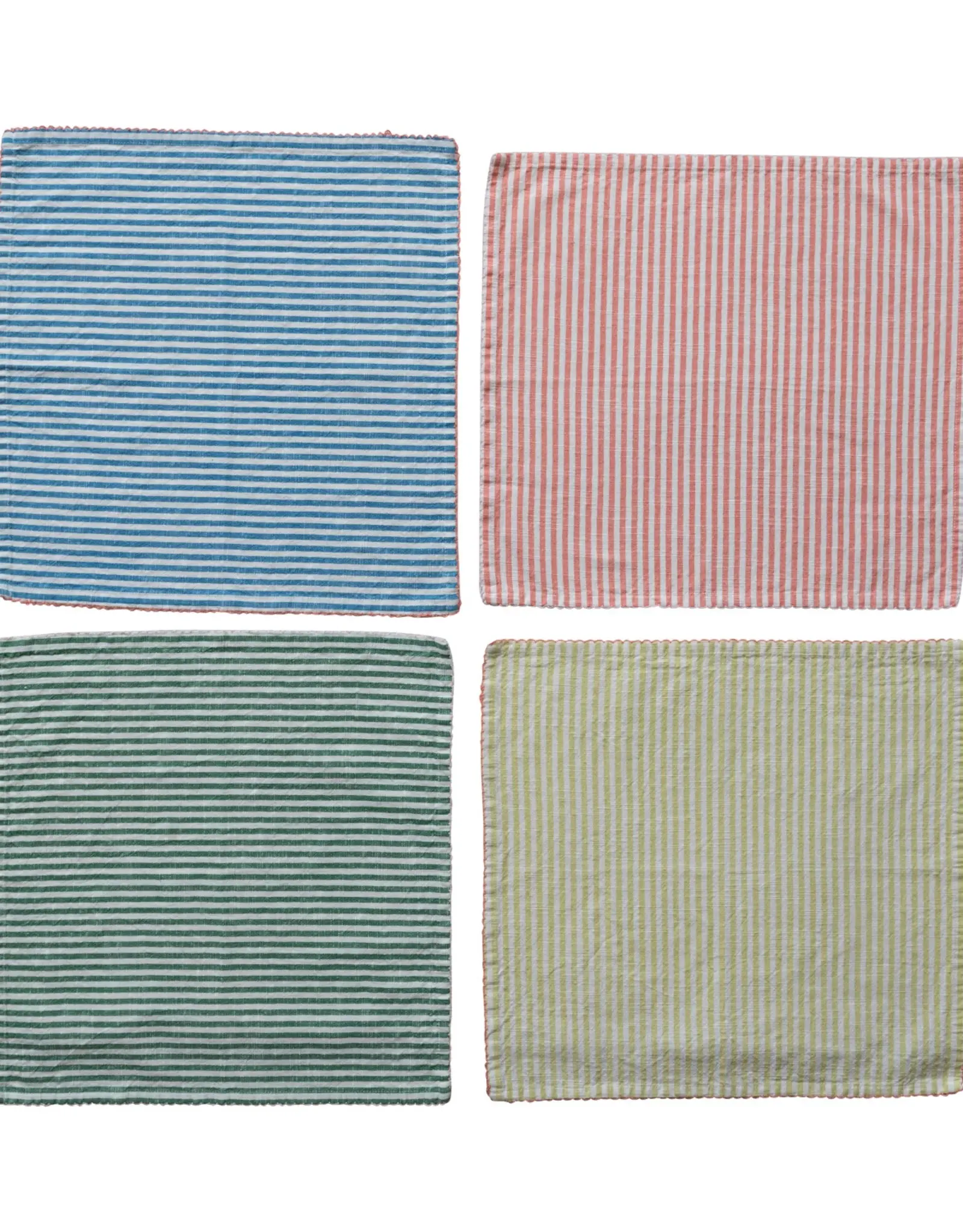 Creative Co-Op Napkins - Set of 4: Woven Cotton Striped