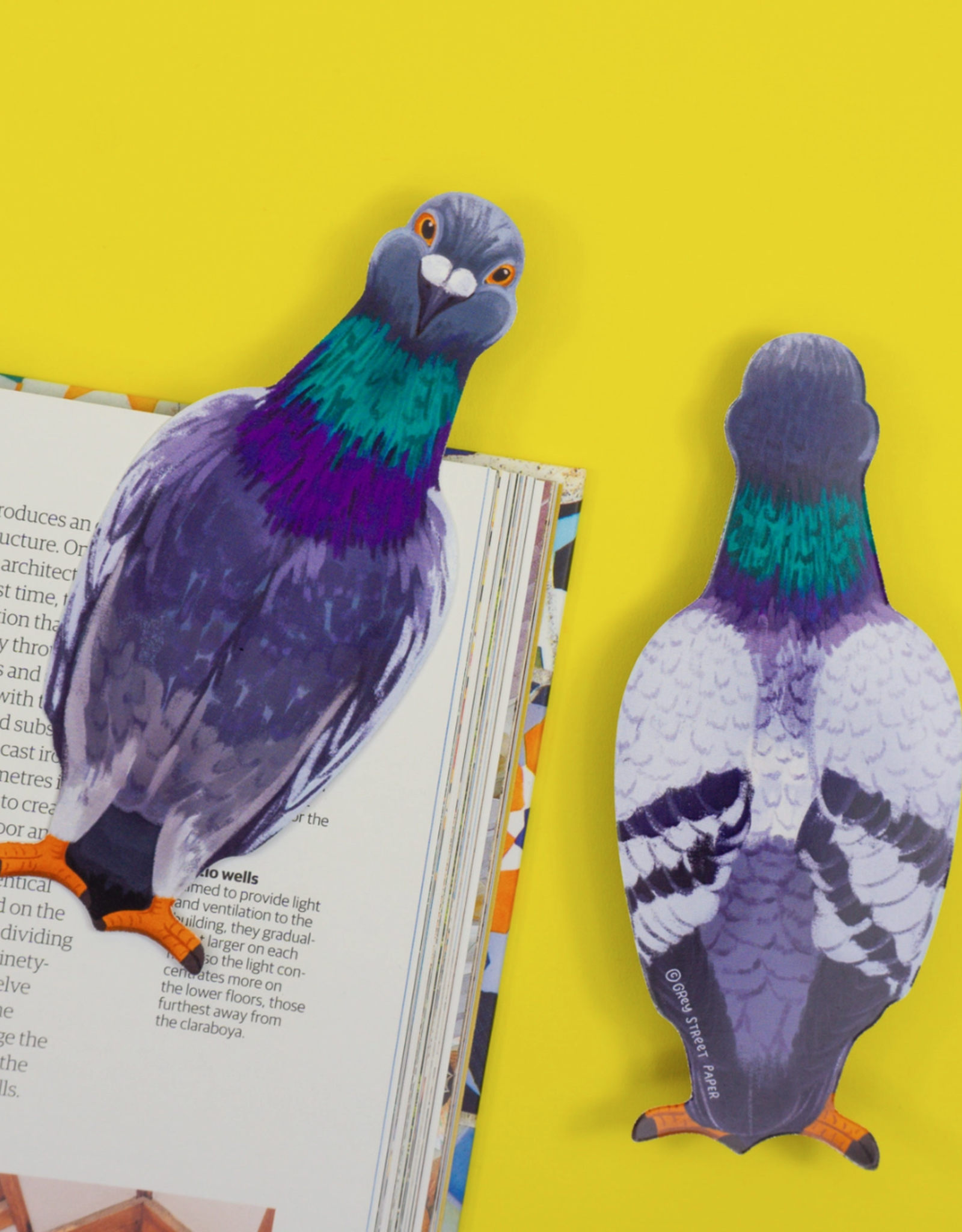 Grey Street Paper Bookmark - Diecut: Pigeon