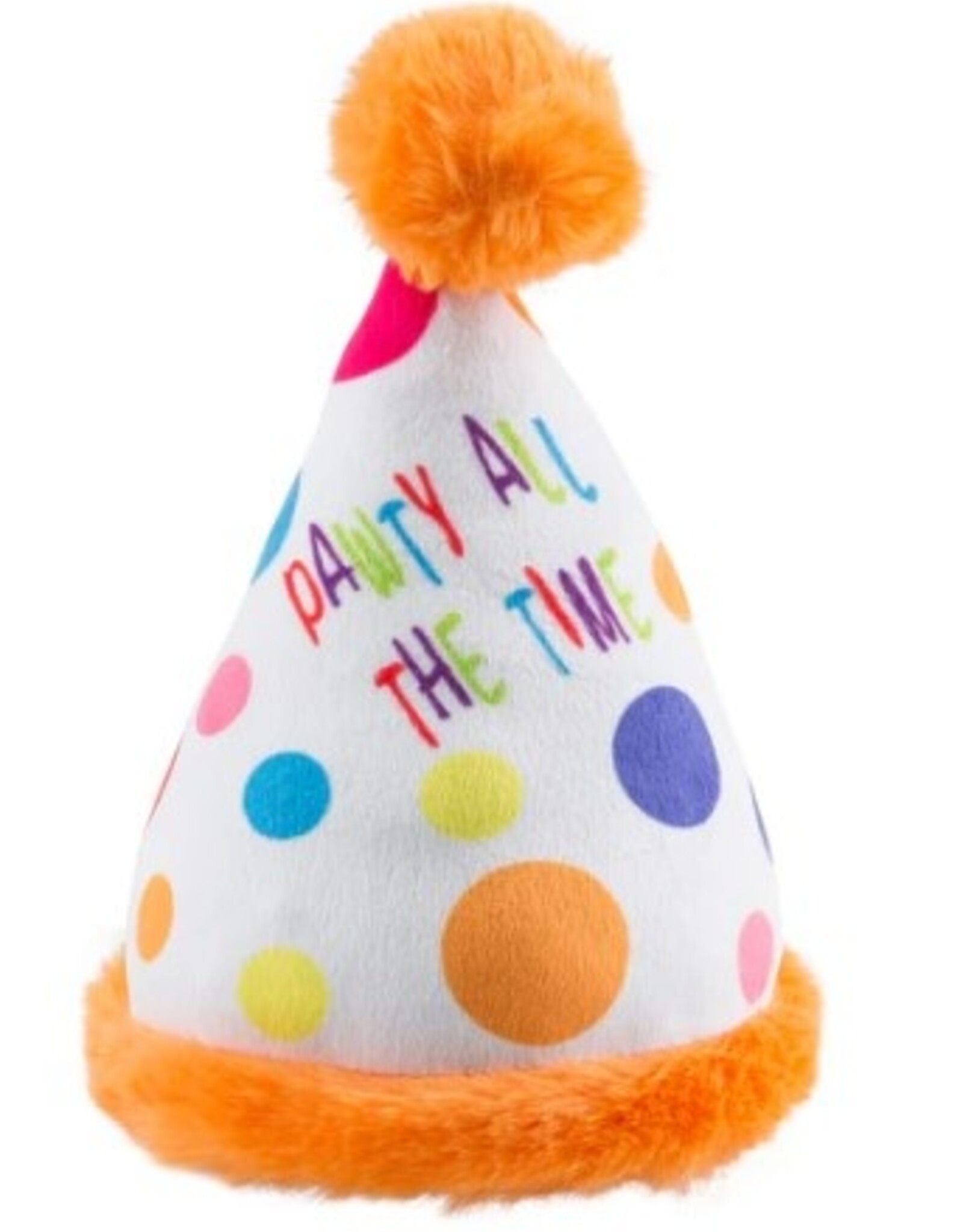 Haute Diggity Dog Plush Dog Toy -  Happy Birthday Pawty Hat