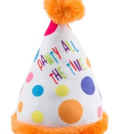 Haute Diggity Dog Plush Dog Toy -  Happy Birthday Pawty Hat