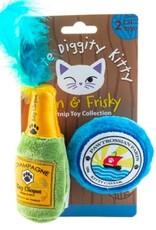 Haute Diggity Dog Cat Toy -  Kitty Clicquot (Bottle & Caviar)