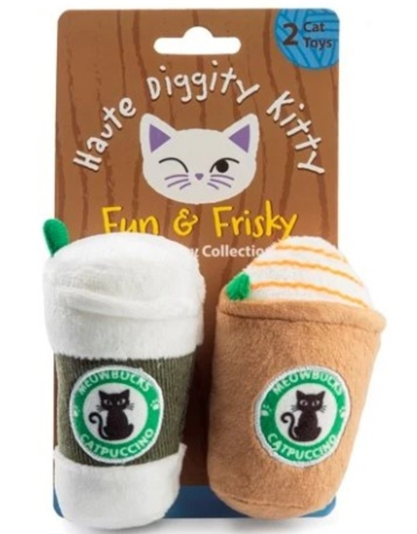Haute Diggity Dog Cat Toy -  Meowbucks (2 coffee cups)
