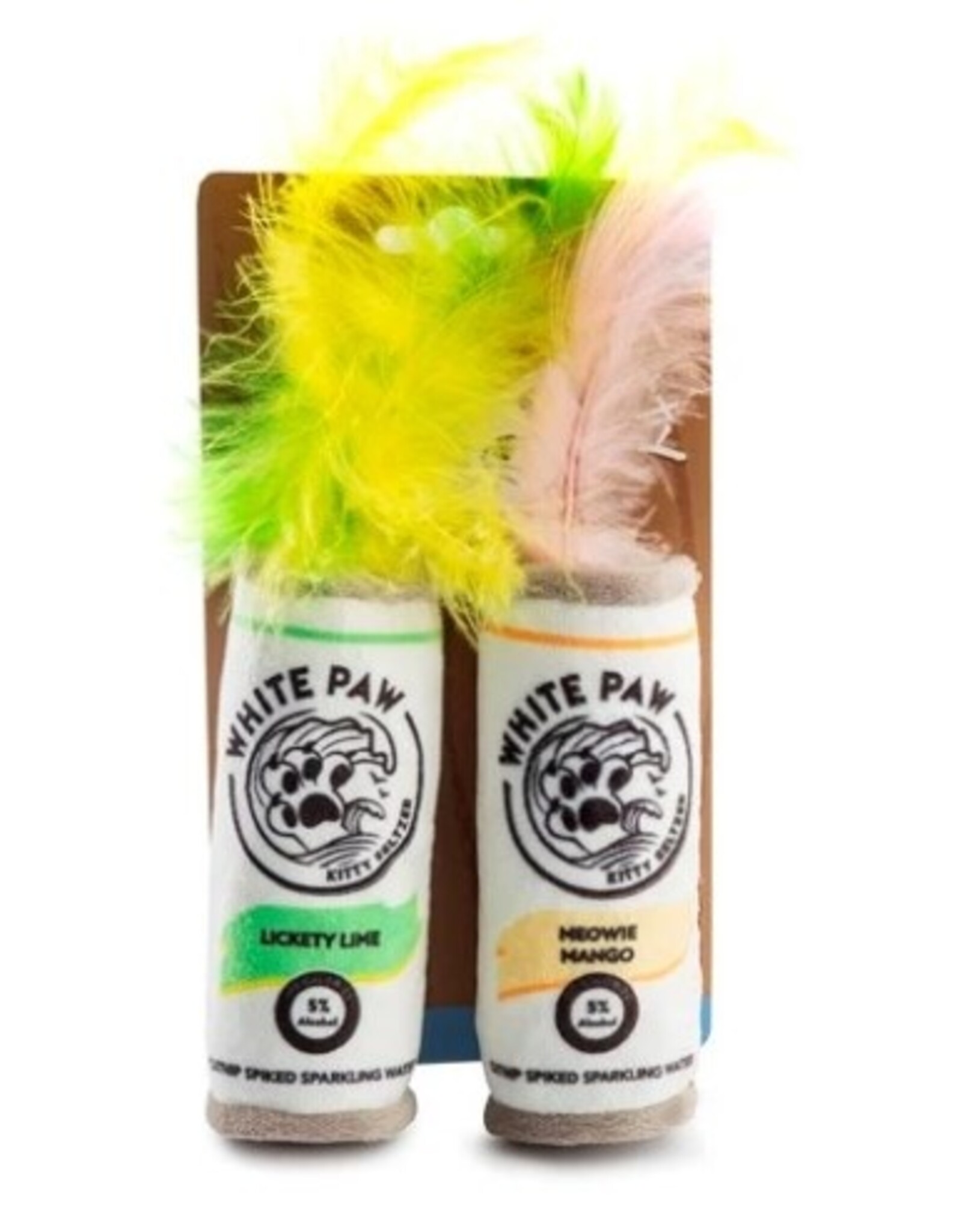 Haute Diggity Dog Cat Toy -  White Paw (Mango & Lime)