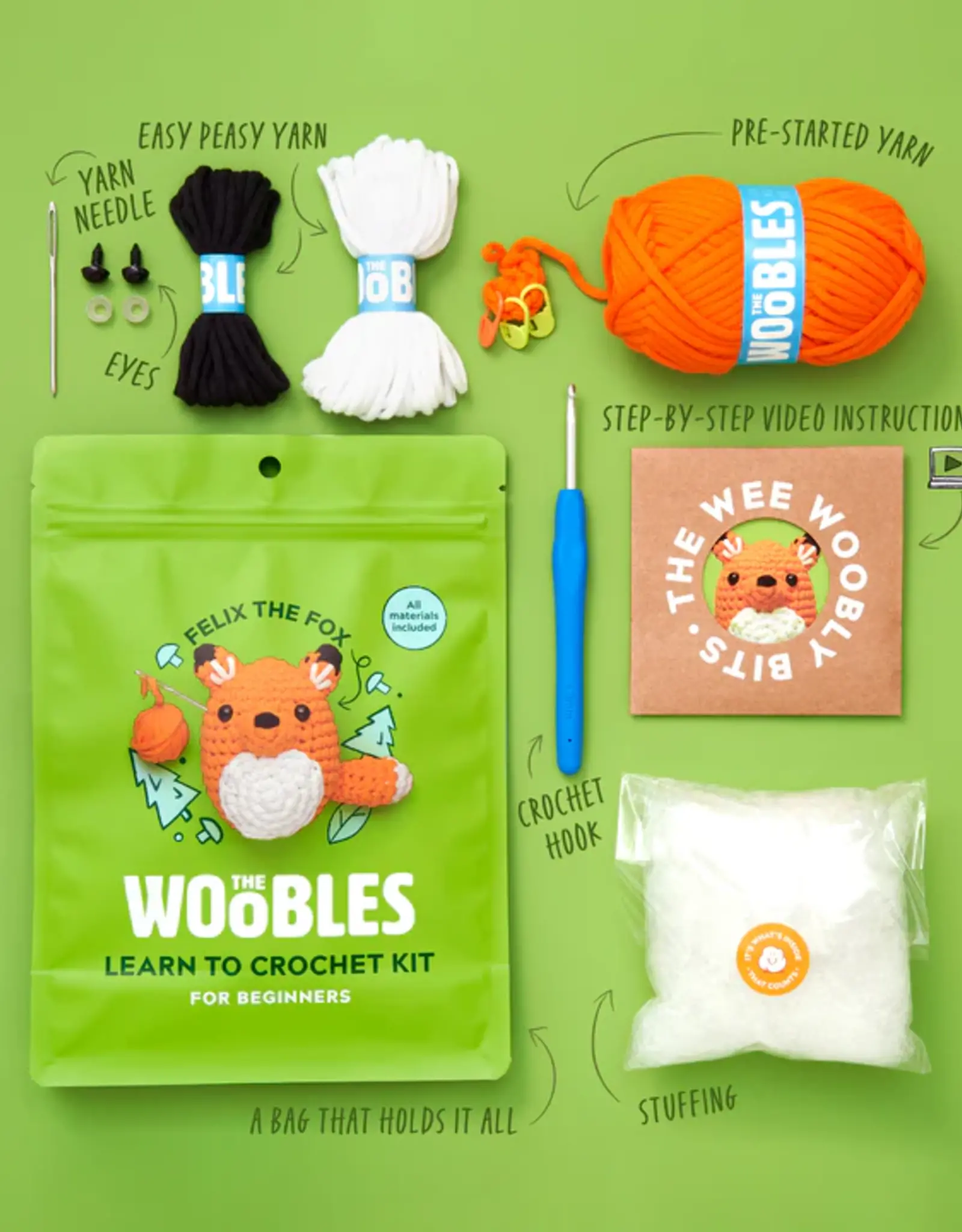 The Woobles Crochet Kit - Felix the Fox