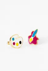 Yellow Owl Workshop Earrings - Stud: Paint Brush & Palette