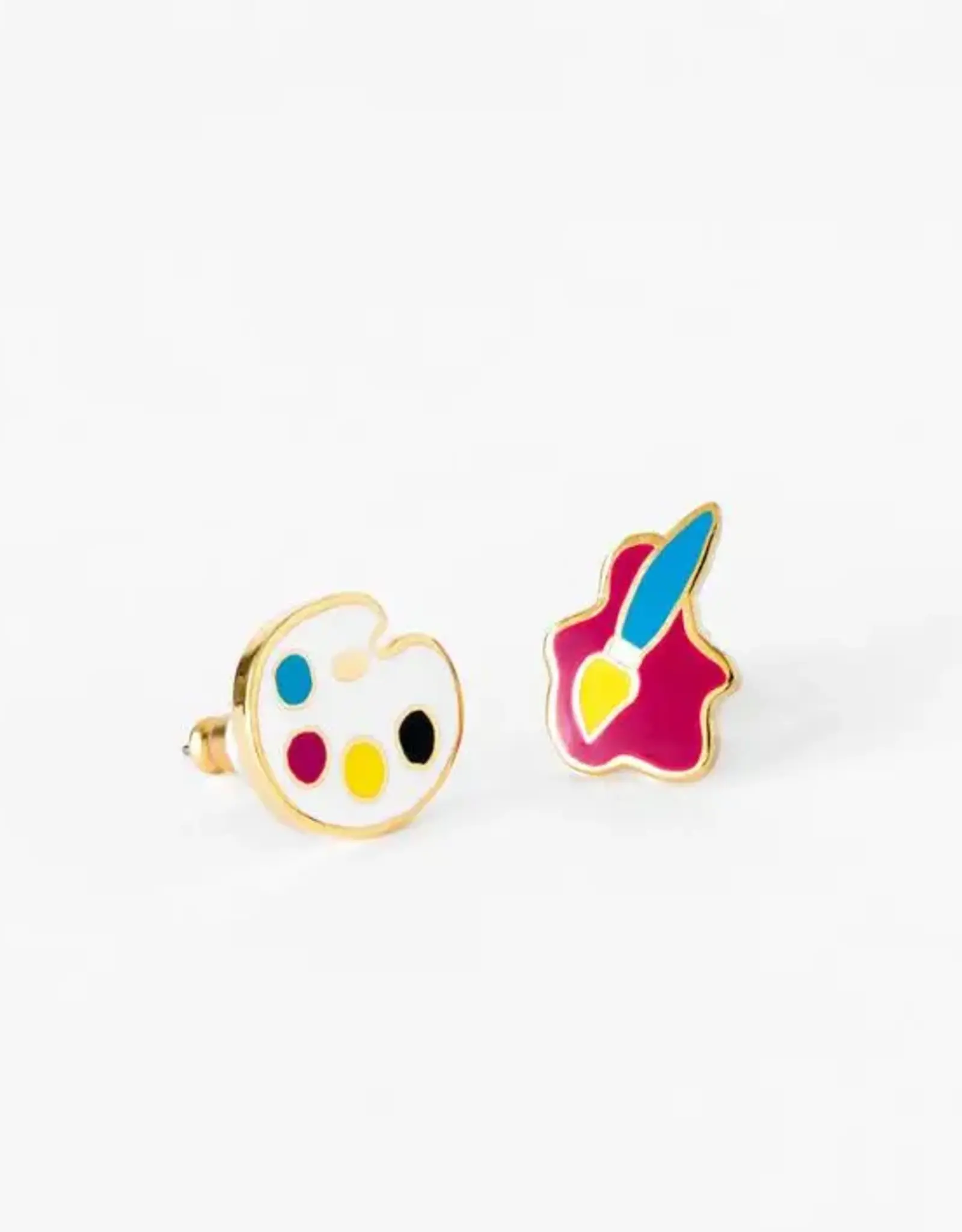 Yellow Owl Workshop Earrings - Stud: Paint Brush & Palette