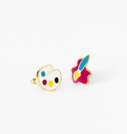 Yellow Owl Workshop Earrings - Stud: Paint Brush & Palette
