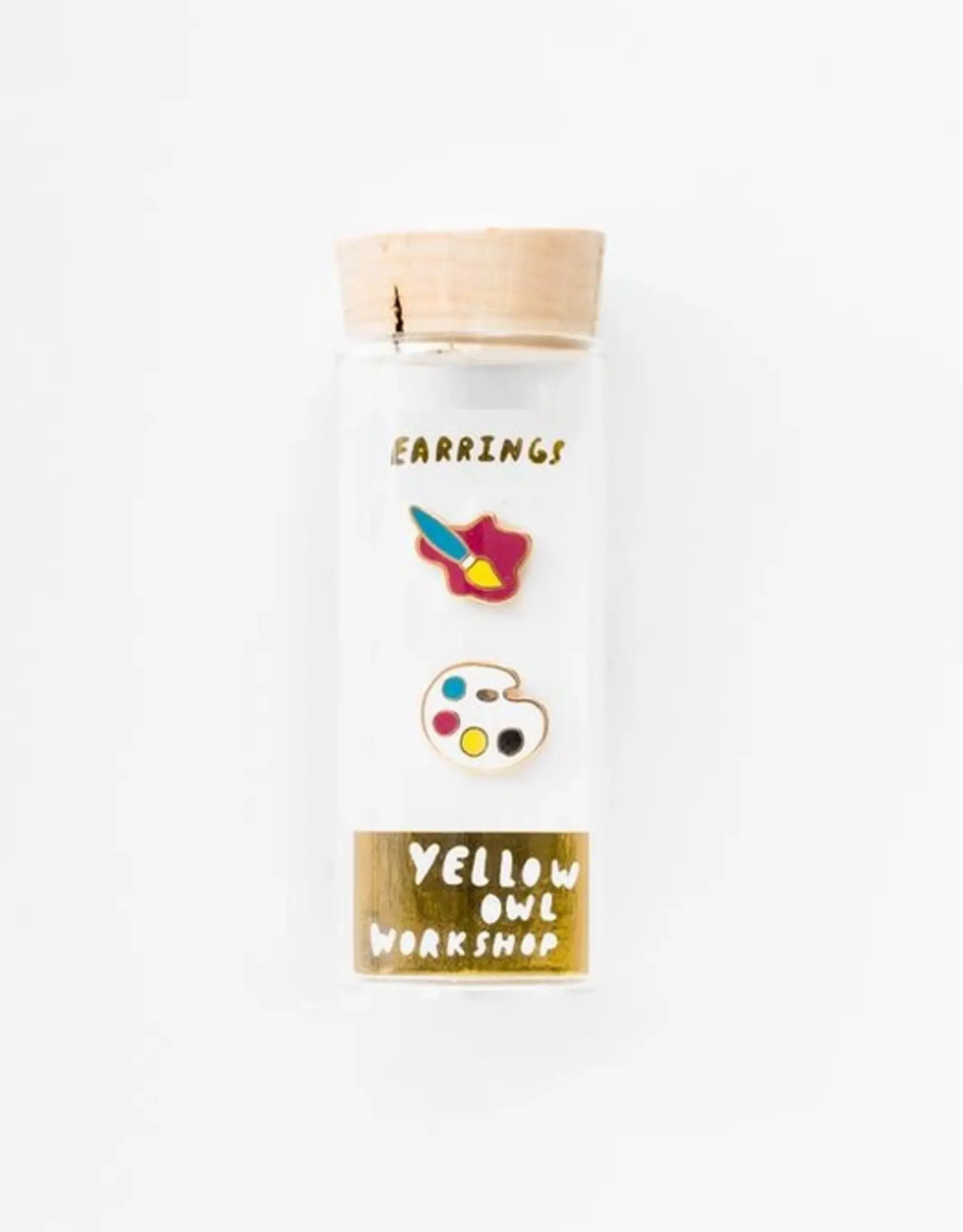 Yellow Owl Workshop Earrings - Stud: Paint Brush & Palette