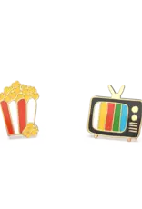 Yellow Owl Workshop Earrings - Stud: Movie Night Popcorn/TV