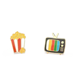 Yellow Owl Workshop Earrings - Stud: Movie Night Popcorn/TV