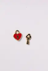 Yellow Owl Workshop Earrings - Stud: Heart Lock and Key