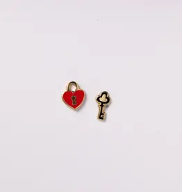 Yellow Owl Workshop Earrings - Stud: Heart Lock and Key