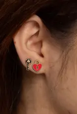 Yellow Owl Workshop Earrings - Stud: Heart Lock and Key