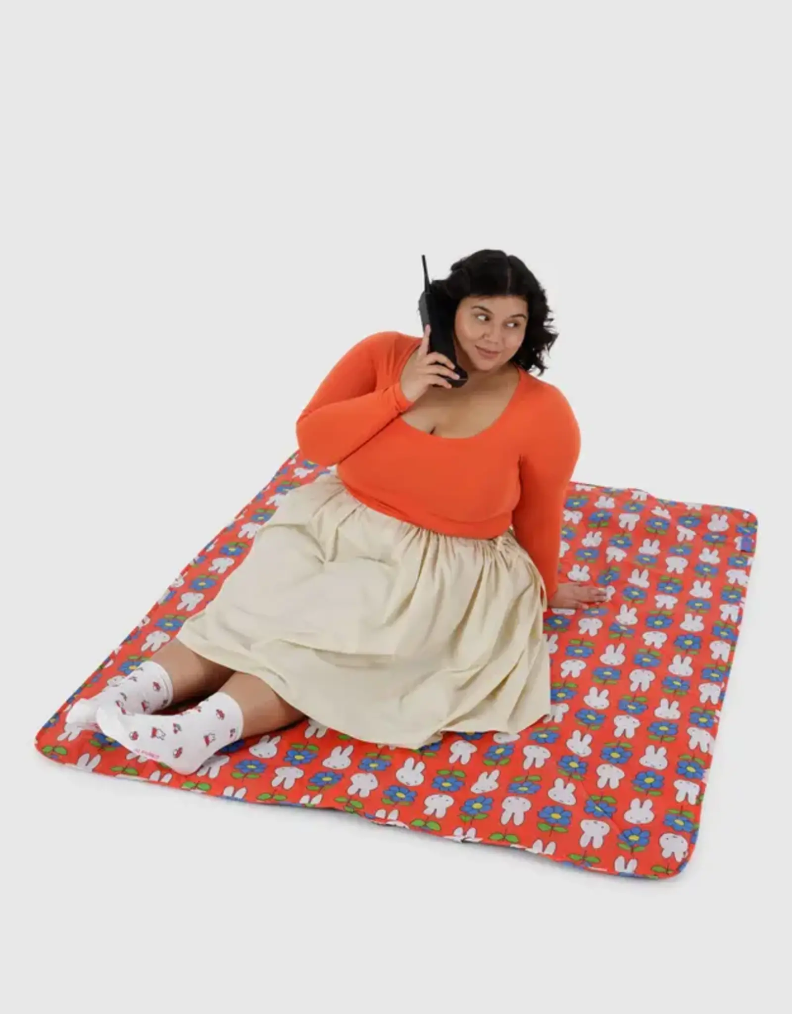 BAGGU Puffy Picnic Blanket - Flower Miffy