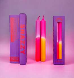 Pink Stories Taper Candles - Set of 2: Dip Dye Snazzy
