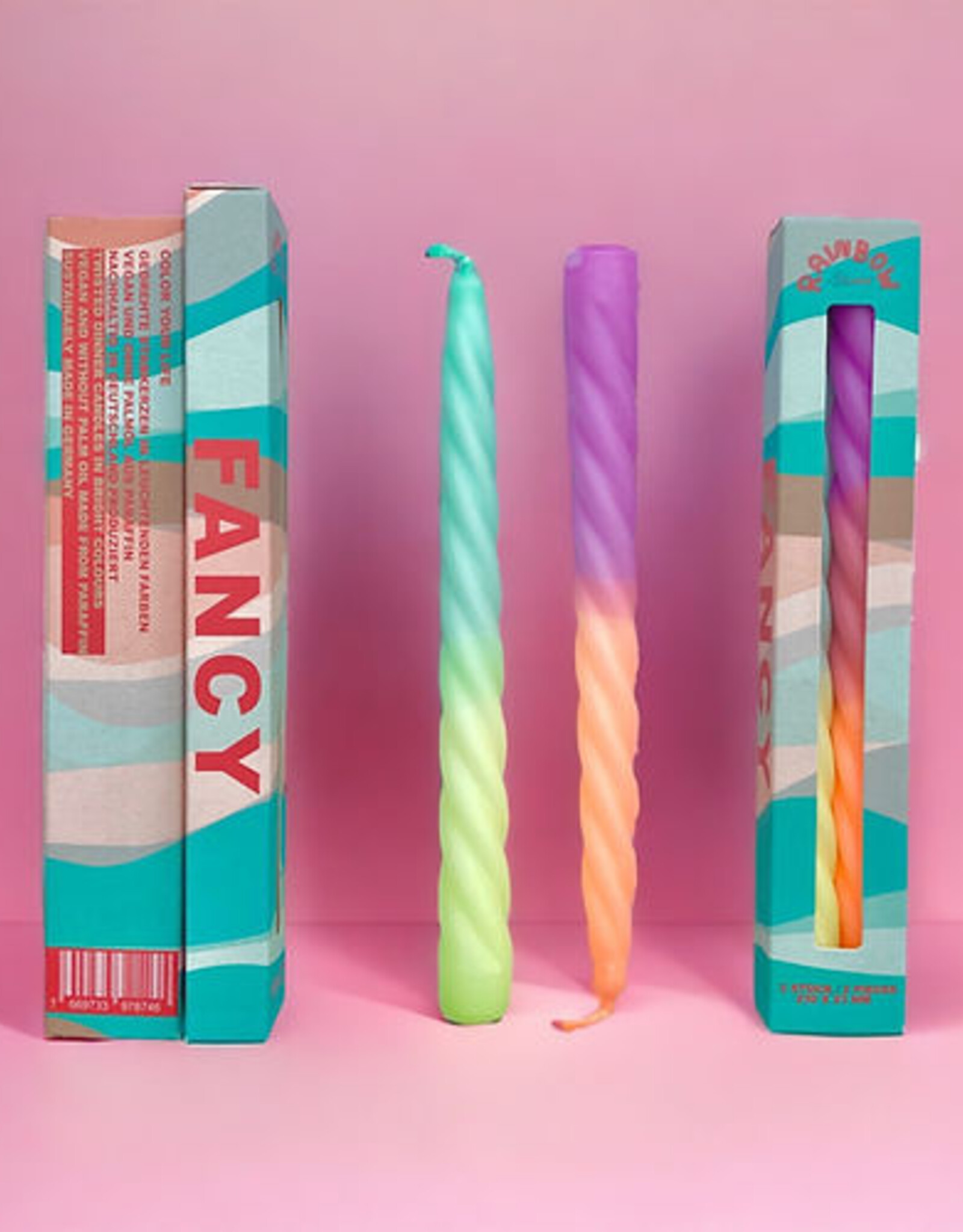 Pink Stories Taper Candles - Set of 2: Twisted Fancy