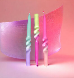 Pink Stories Taper Candle - Set of 3: Dip Dye Swirl Yummy Dragonfruit