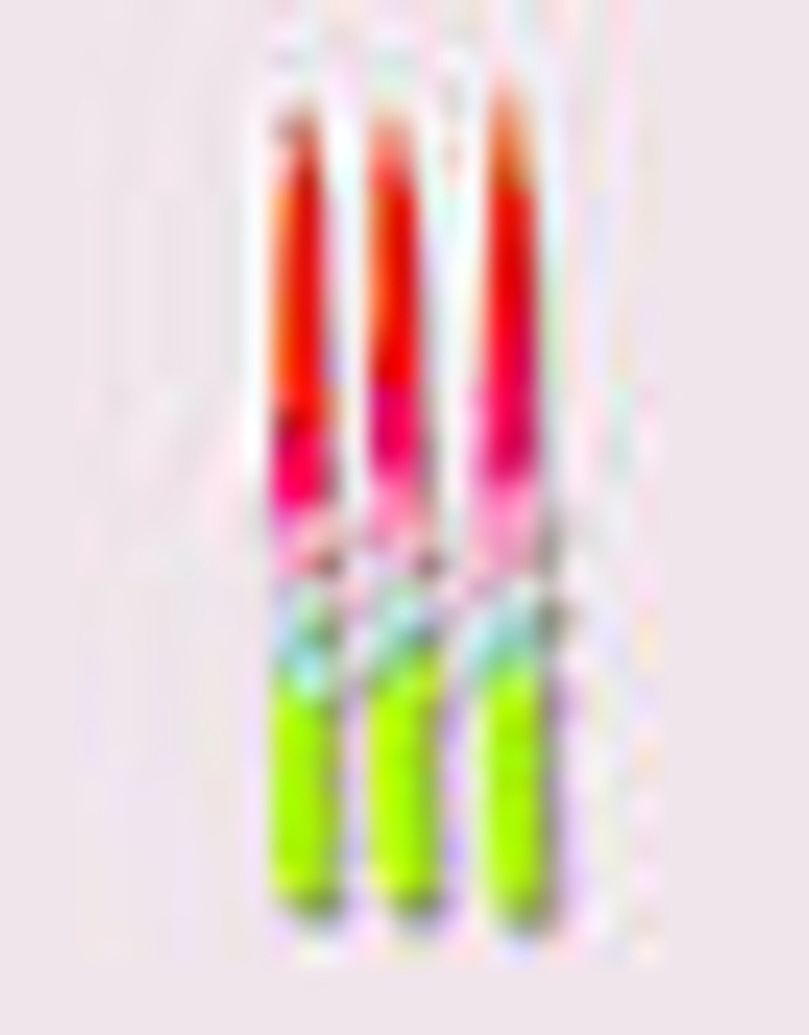 Pink Stories Taper Candle - Set of 3: Dip Dye Swirl Lollipop Flowers