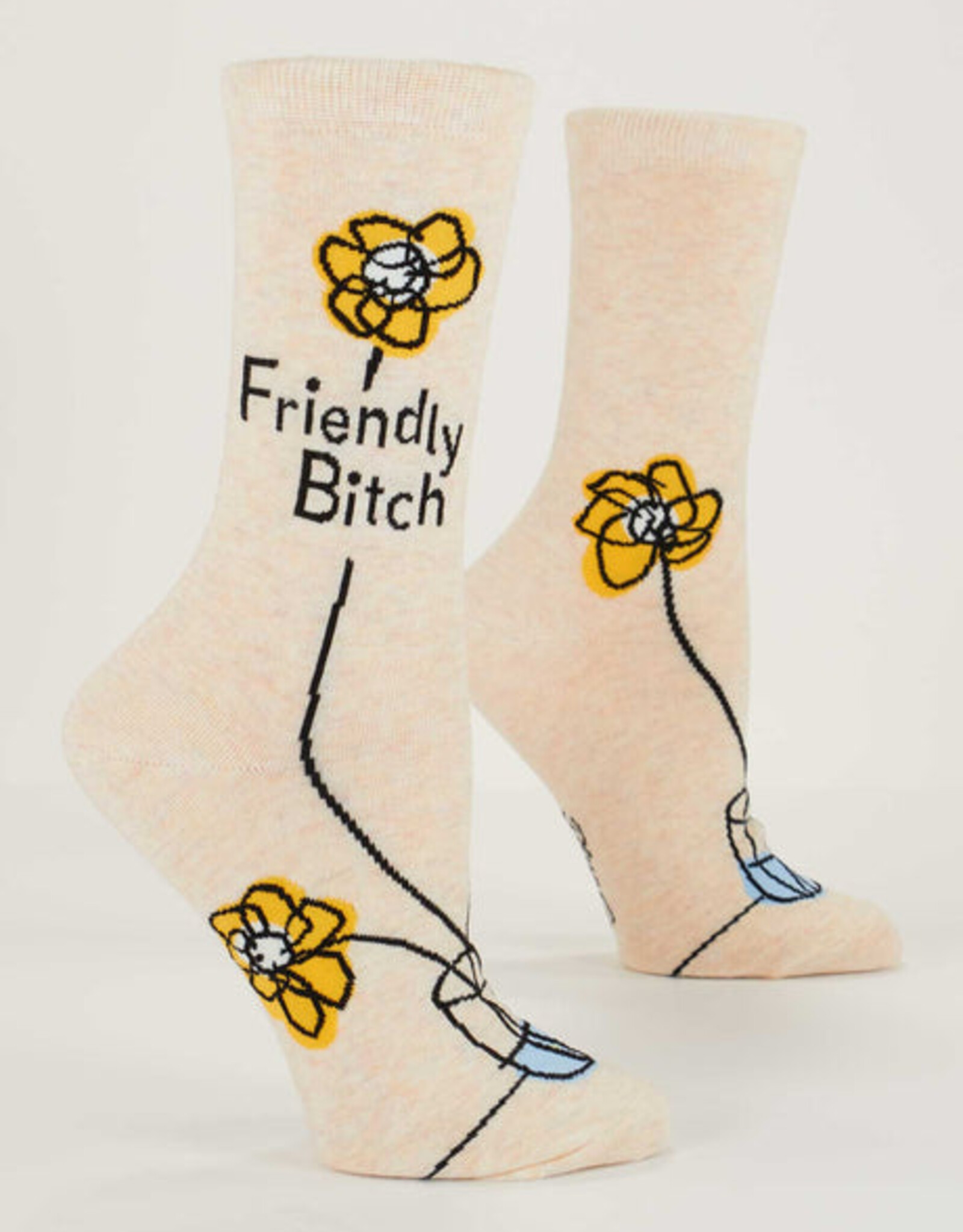 Blue Q Socks - Women's Crew: Friendly Bitch