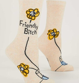 Blue Q Socks - Women's Crew: Friendly Bitch