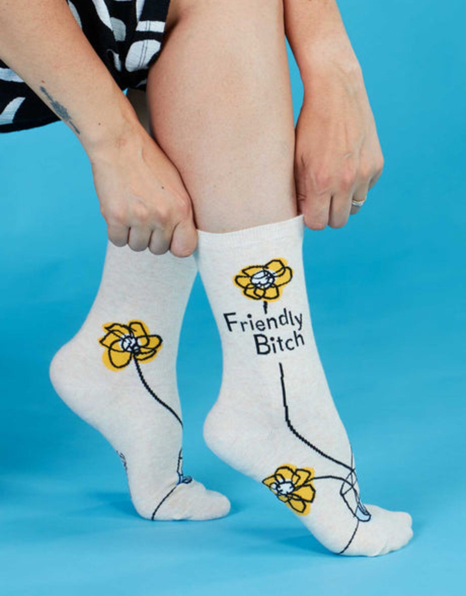 Blue Q Socks - Women's Crew: Friendly Bitch
